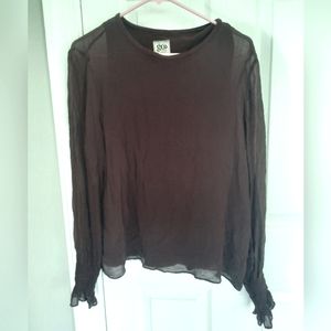 GoSilk Purple Blouse Woven Knit Washable Large